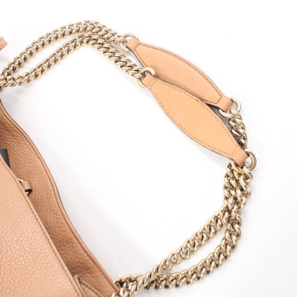 Pre-Owned Gucci Interlocking G Soho Chain Strap Tote Bag in Beige Leather - Picture 7 of 16